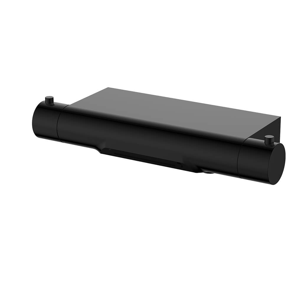 Regn thermostatische badmengkraan met watervaluitloop, Gun metal black