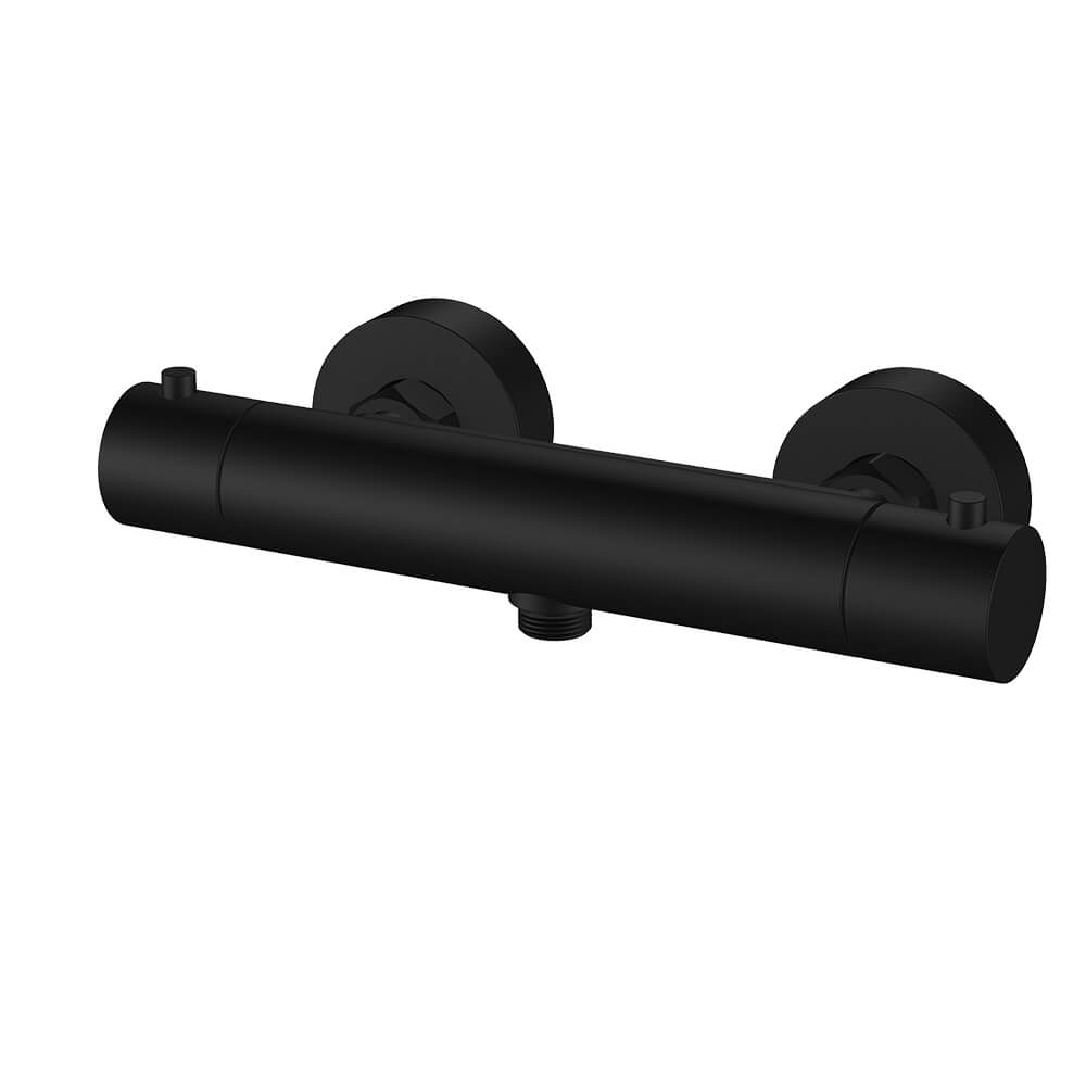 Regn thermostatische douchemengkraan, mat zwart