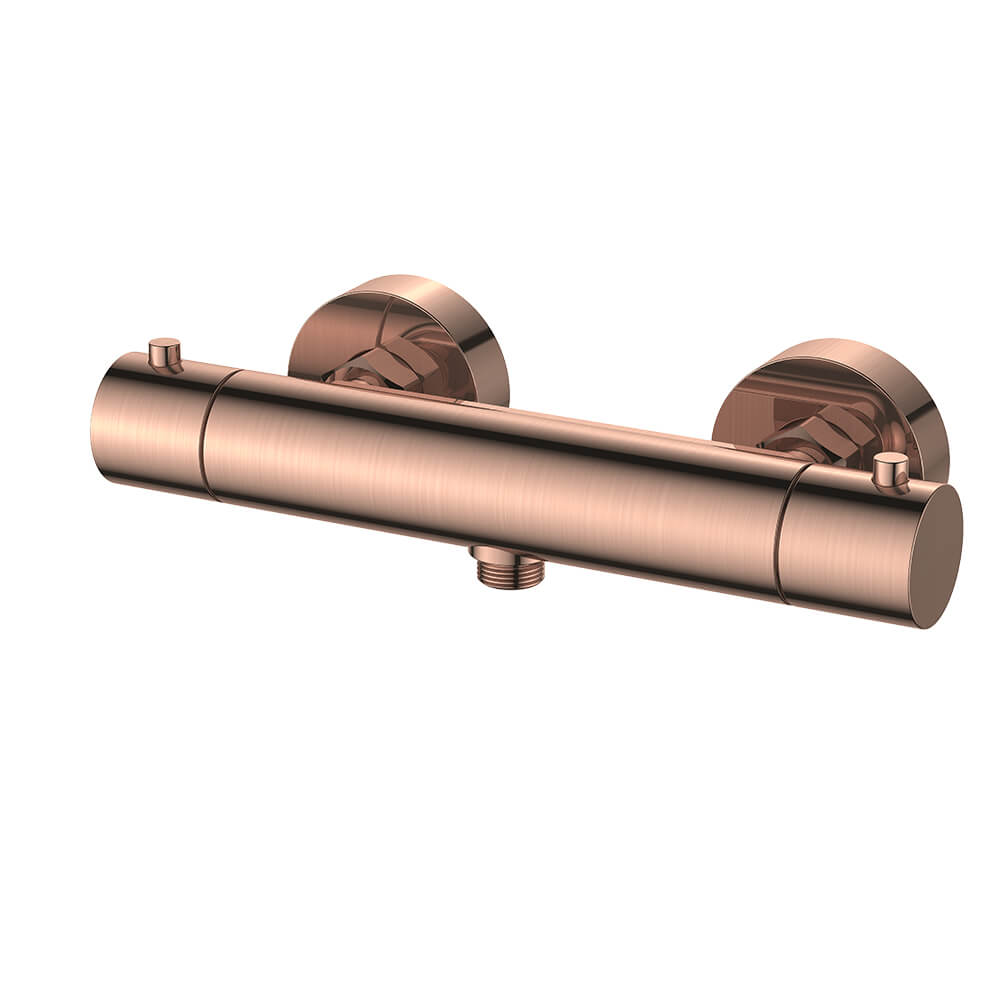 Regn thermostatische douchemengkraan, geborsteld koper