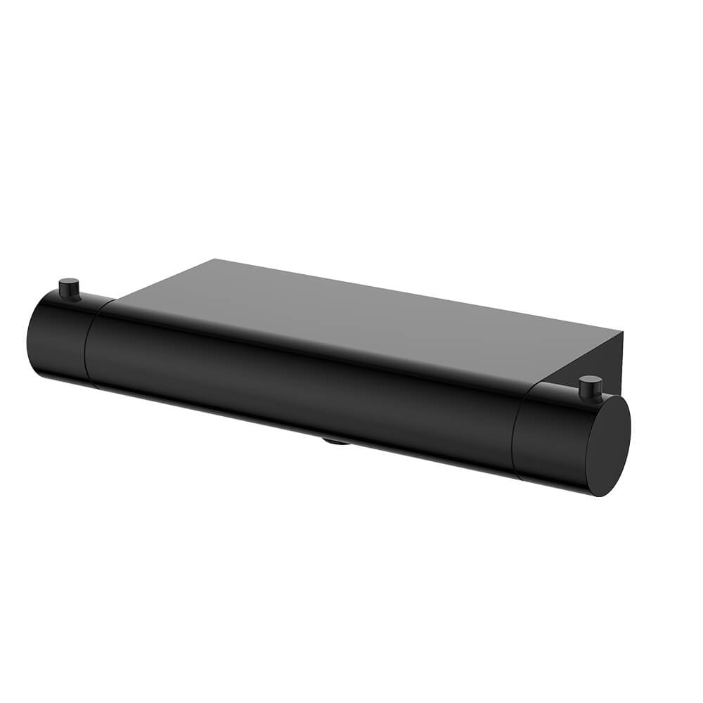 Regn thermostatische douchemengkraan met planchet, Gun metal black