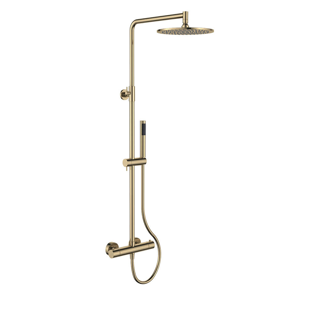 Regn thermostatische regendouche, geborsteld goud