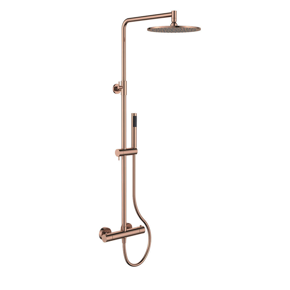 Regn thermostatische regendouche, geborsteld koper