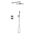 Regn complete thermostatische regendouche inbouwset met rechthoekige plaat, chroom