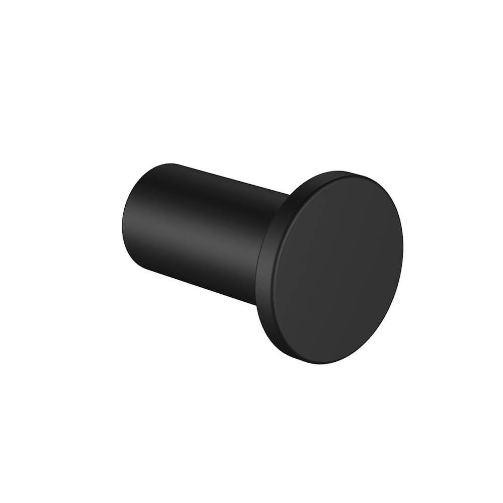 Regn handdoekhaak klein 3 cm, mat zwart