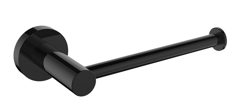 Regn toiletrolhouder zonder klep (met rozet), Gun metal black