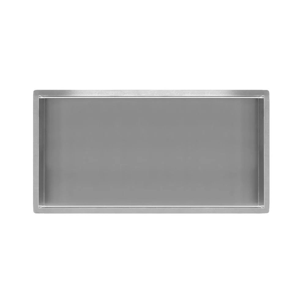 Regn inbouwnis 30x60x7cm, geborsteld nikkel