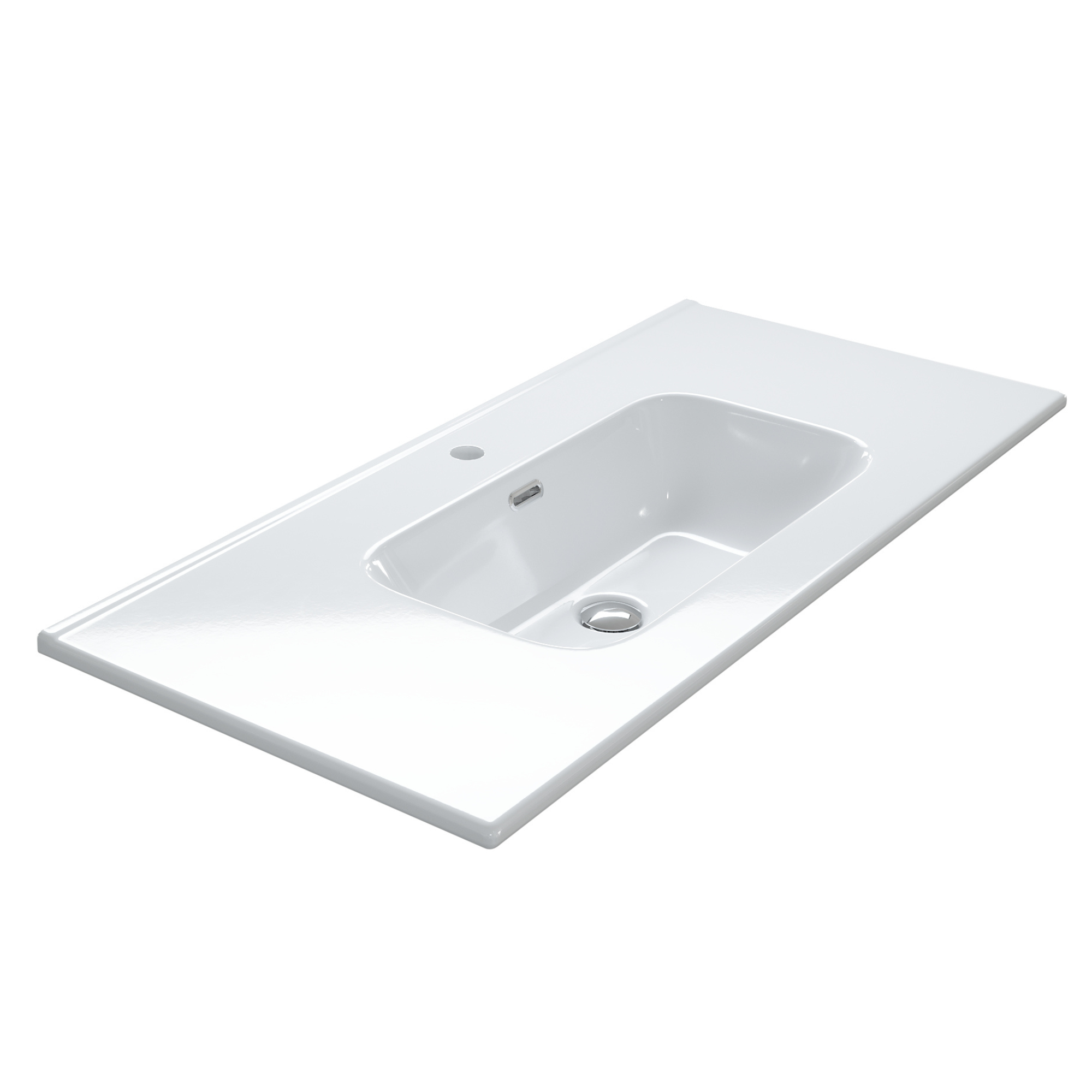 Regn meubelwastafel keramiek 100cm, wit