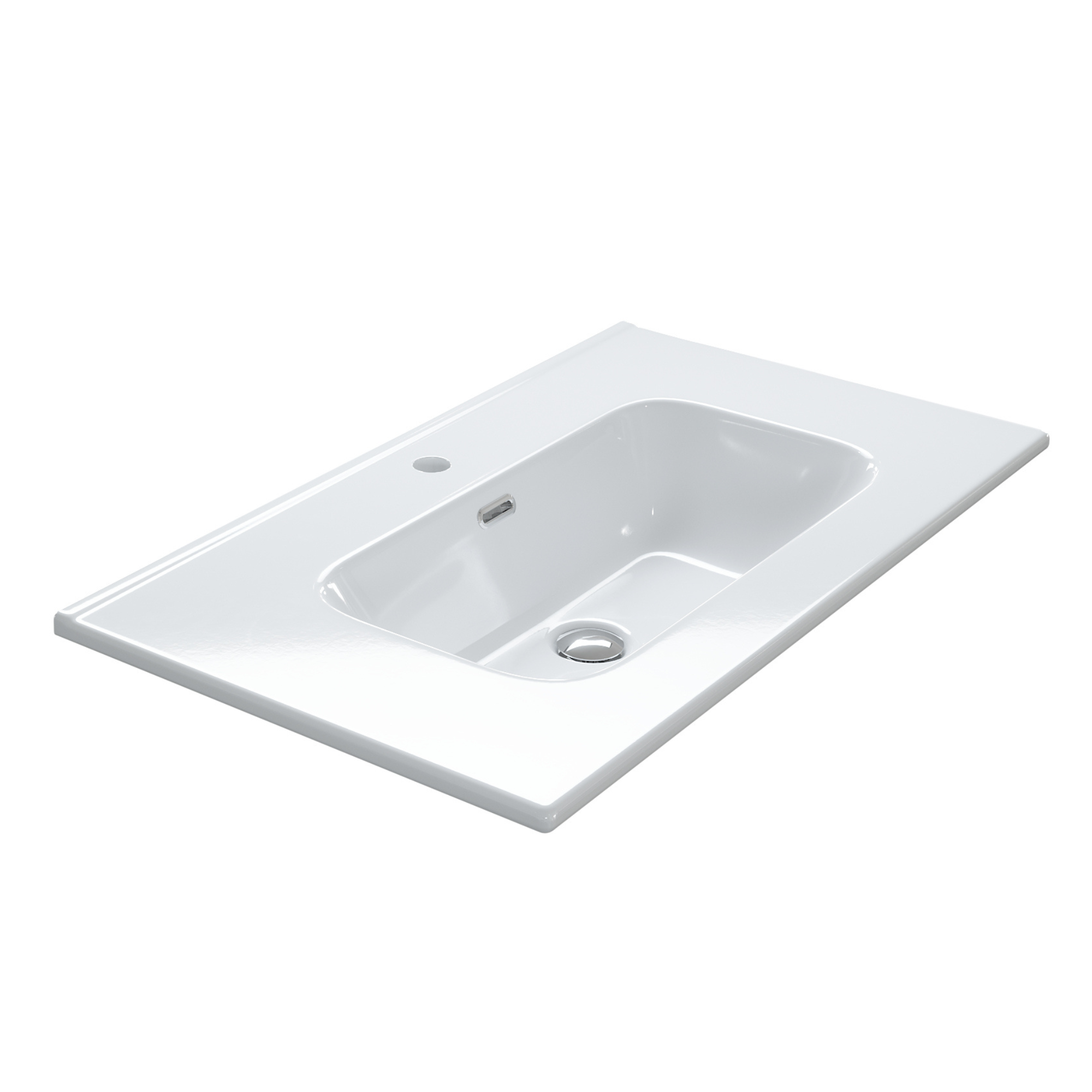 Regn meubelwastafel keramiek 80cm, mat wit