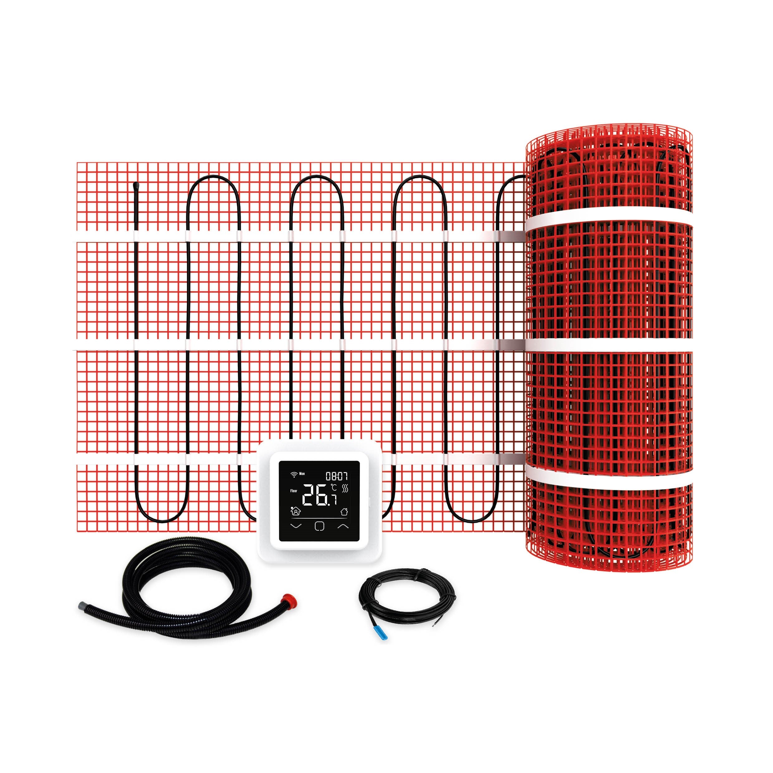 Vloerverwarmingset incl. digitale inbouw Wifi klokthermostaat wit 1 m2