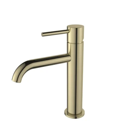 Regn wastafelmengkraan medium met coldstart geborsteld goud 10020BB